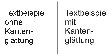 Beispiele Text mit/ ohne Kantenglättung