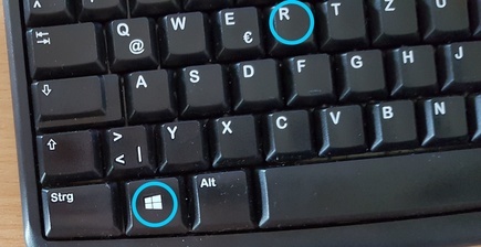 Windows-Taste + R Windows-Taste + R